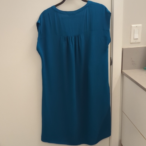 Eileen Fisher Blue 100% Silk Sleeveless Dress Tunic - Picture 4 of 9